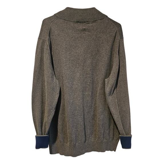 Tailorbyrd Quarter Zip Fine Knit 100% Cotton Pullover Sweater, Gray, Sz XLT - Picture 2 of 7